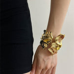 Load image into Gallery viewer, kavya Vintage Gold Plated Open Bracelet
