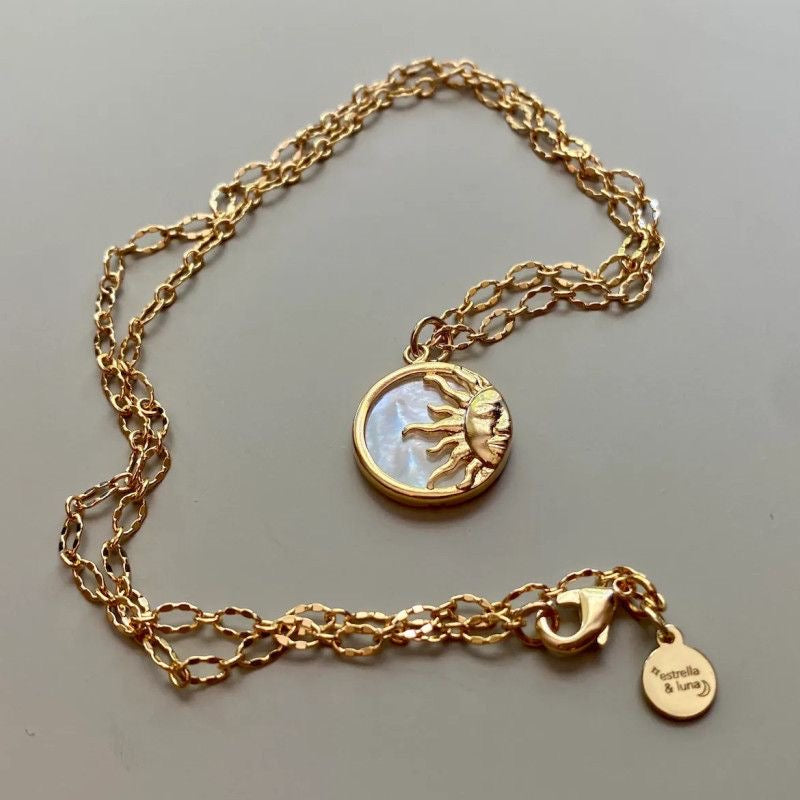 Vintage Half Sun Waterproof 18k Gold Plated Chain