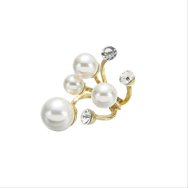 Rihana Pearl Zircon Adjustable Ring