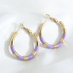 Load image into Gallery viewer, Gia Geometric Waterproof Purple Earrings
