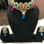 Load image into Gallery viewer, Janvi Sky Blue Fusion Necklace Set
