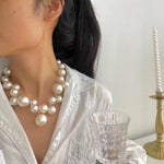 Load image into Gallery viewer, Reva Classic Pearl Statement Necklace
