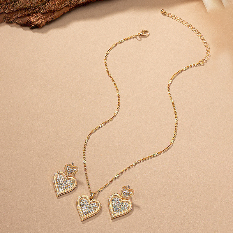 Anna Heart Shape 14k Gold Plated Jewellery Set