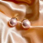 Load image into Gallery viewer, 20 mm Peach Luxury Pearl Ball Earrings (Small Size)
