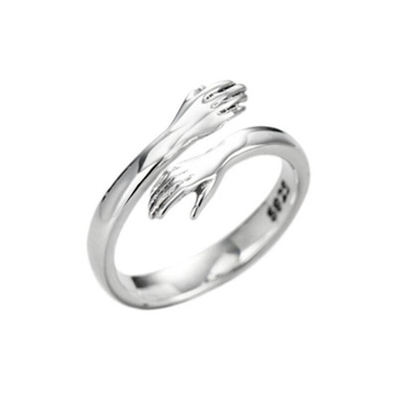 Silver Plated Waterproof Adjustable Hug Ring