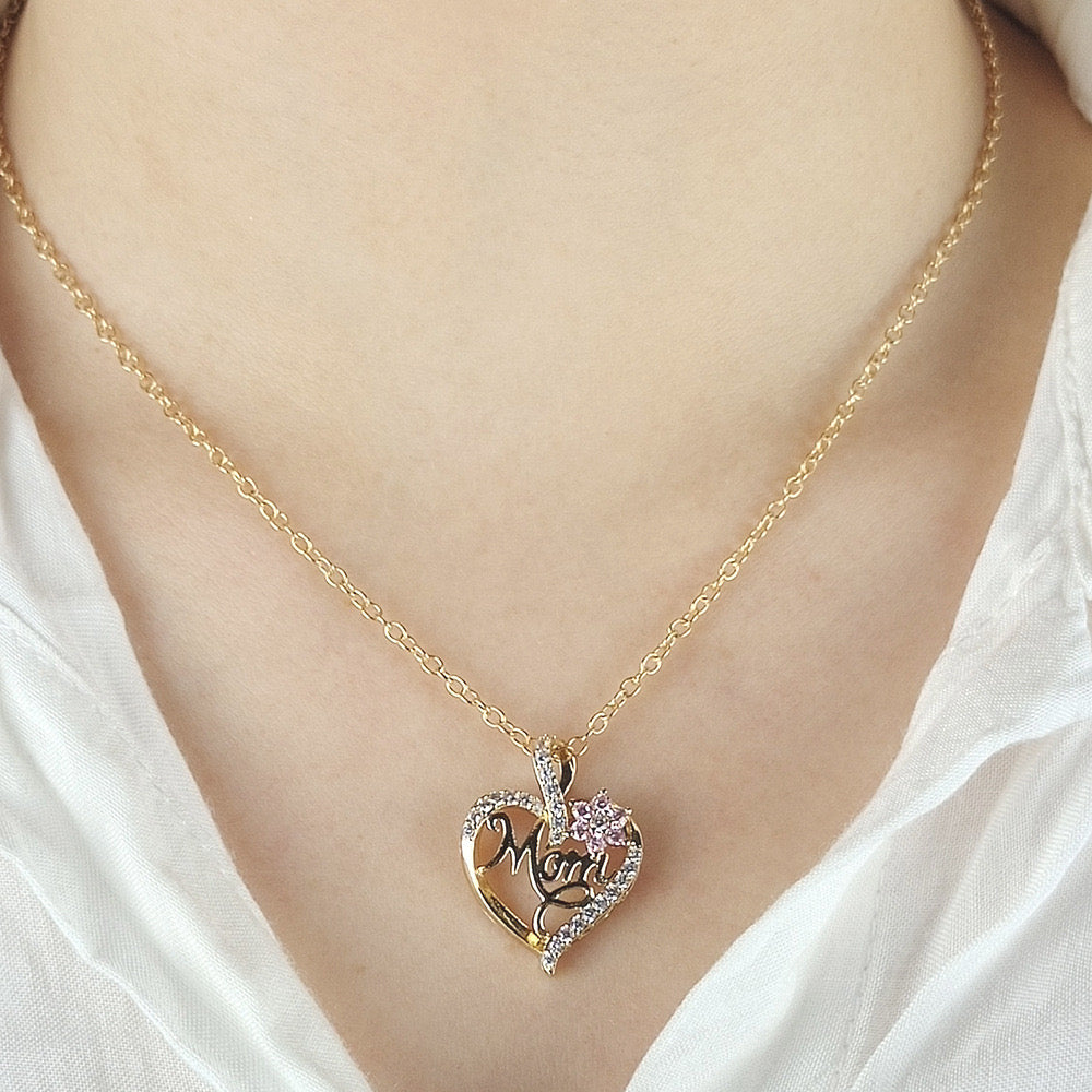 Mom’s Heart Zircon Pendant Chain