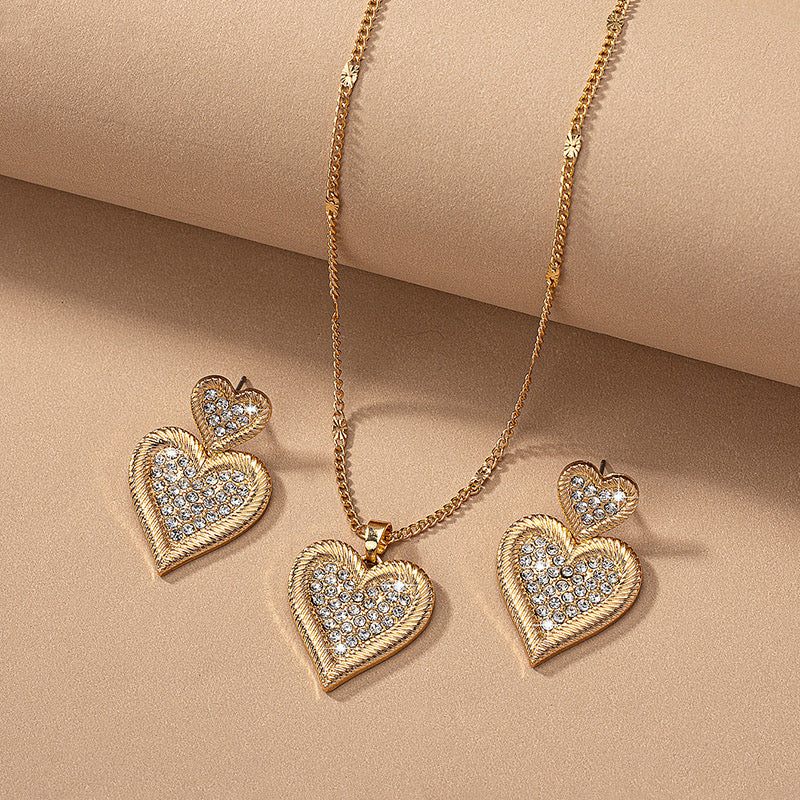 Anna Heart Shape 14k Gold Plated Jewellery Set