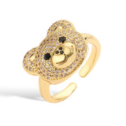 Teddy Gold Zircon Open Ring