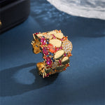 Load image into Gallery viewer, Advika Luxury Zircon 18 k Gold Plated Open Ring
