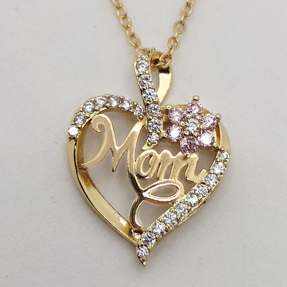 Mom’s Heart Zircon Pendant Chain