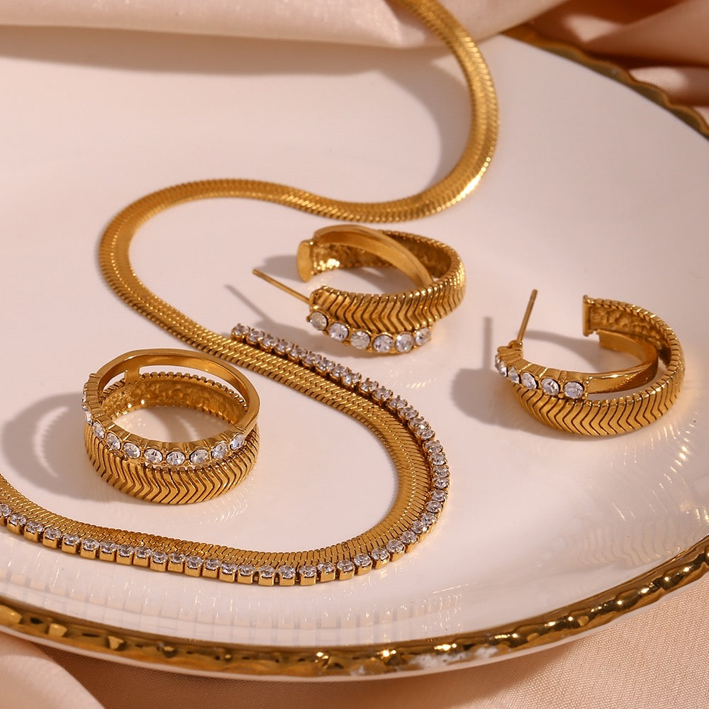 Adah 18k Gold Plated Waterproof Jewellery Set