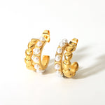 Load image into Gallery viewer, Gold pearl Waterproof Earrings
