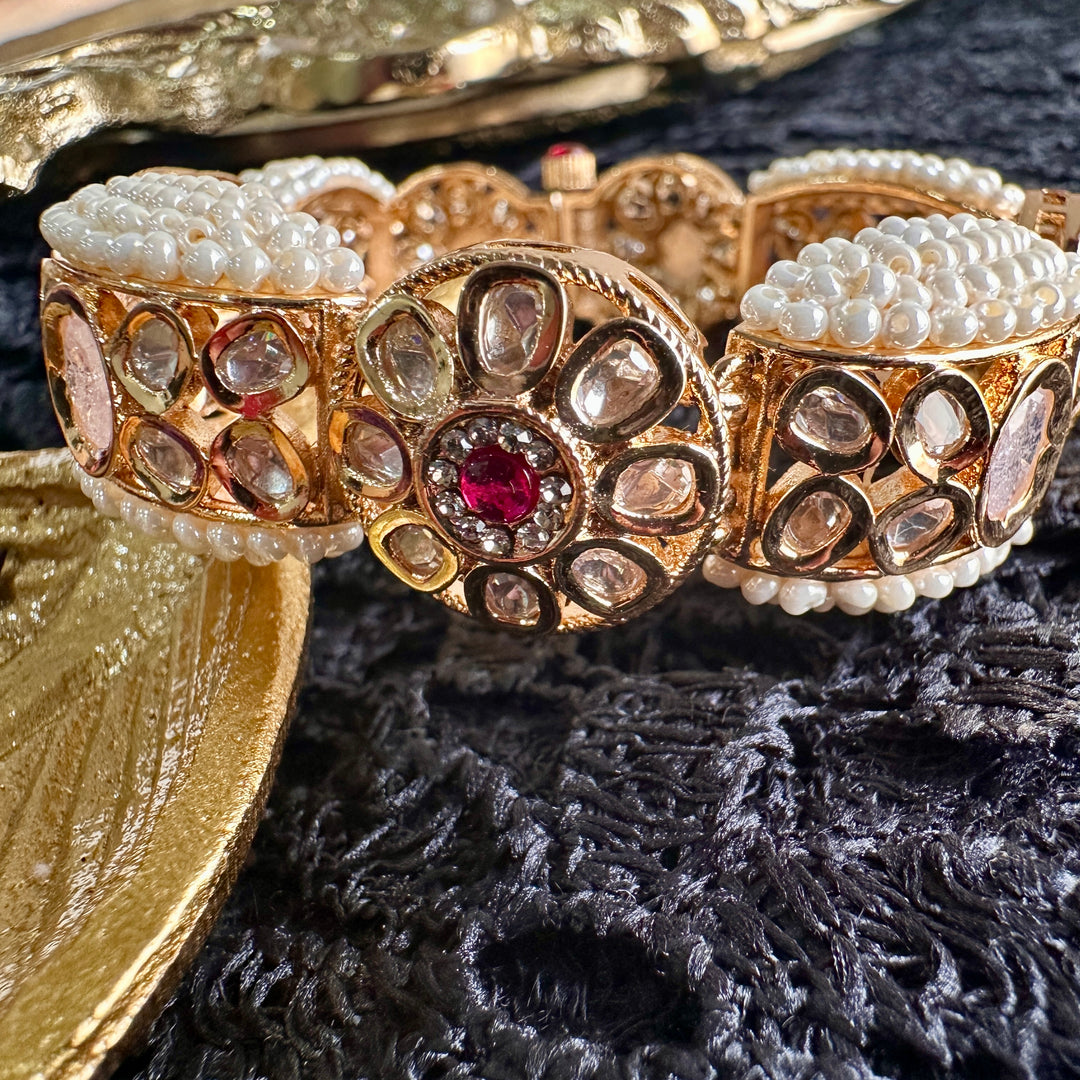 Mehar Polki Piroyee Gajra Bracelet