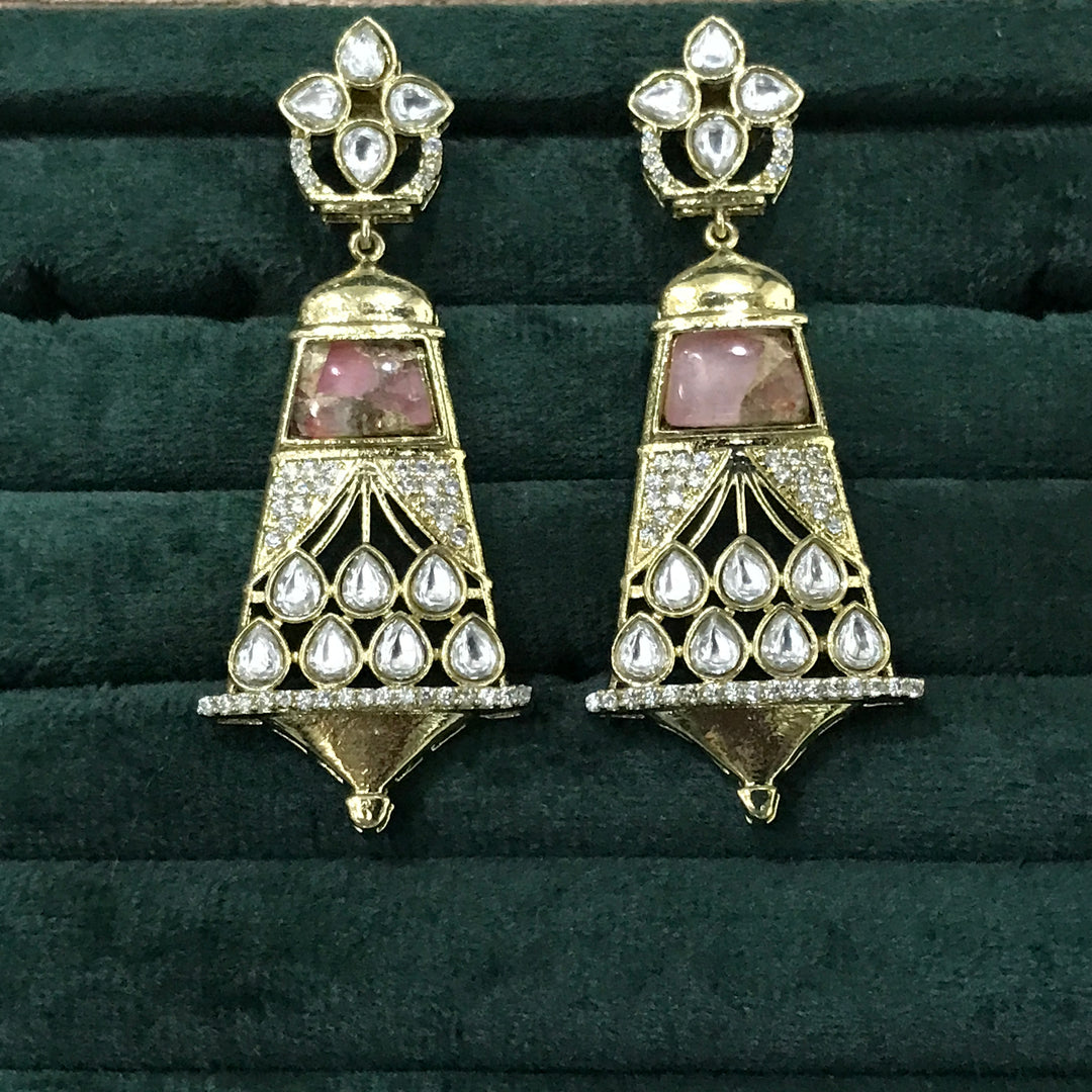 Kia Kundan Pink Earrings