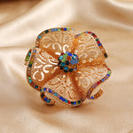 Load image into Gallery viewer, Multi Zircon Luxe Big Gold Plated Adjustable Statement Ring
