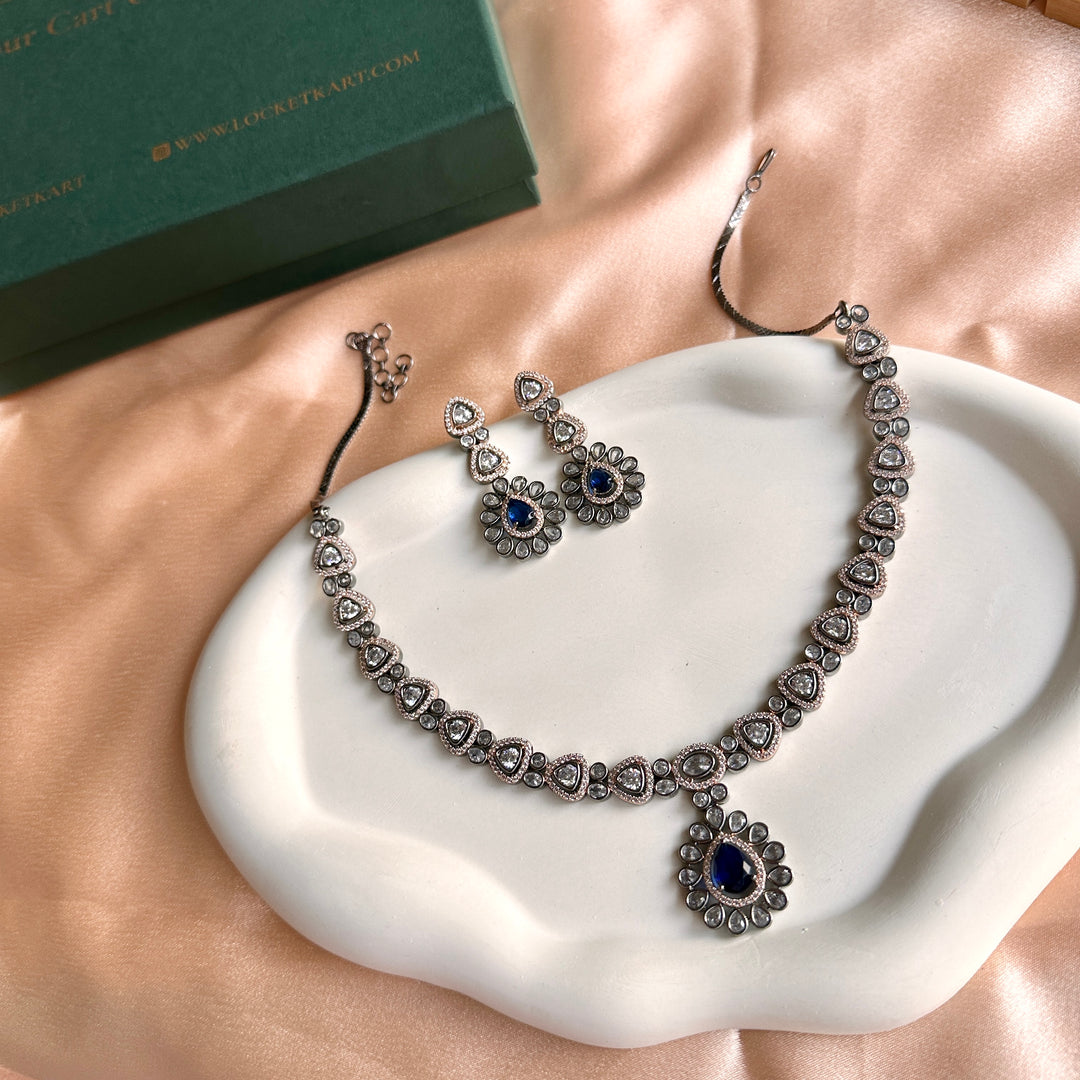 Mia Navy Roseblack Jewellery Set