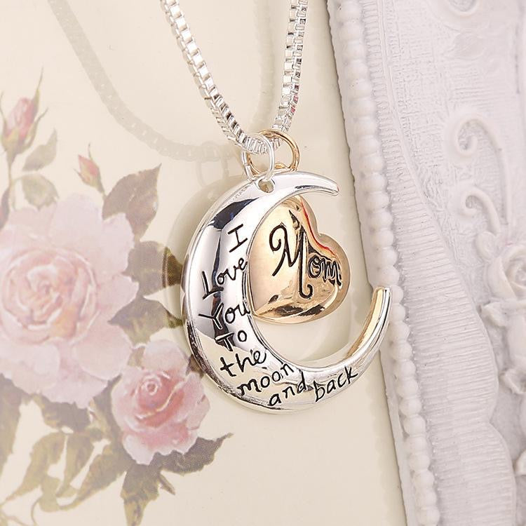 Love You Mom Heart Shape Pendant Chain