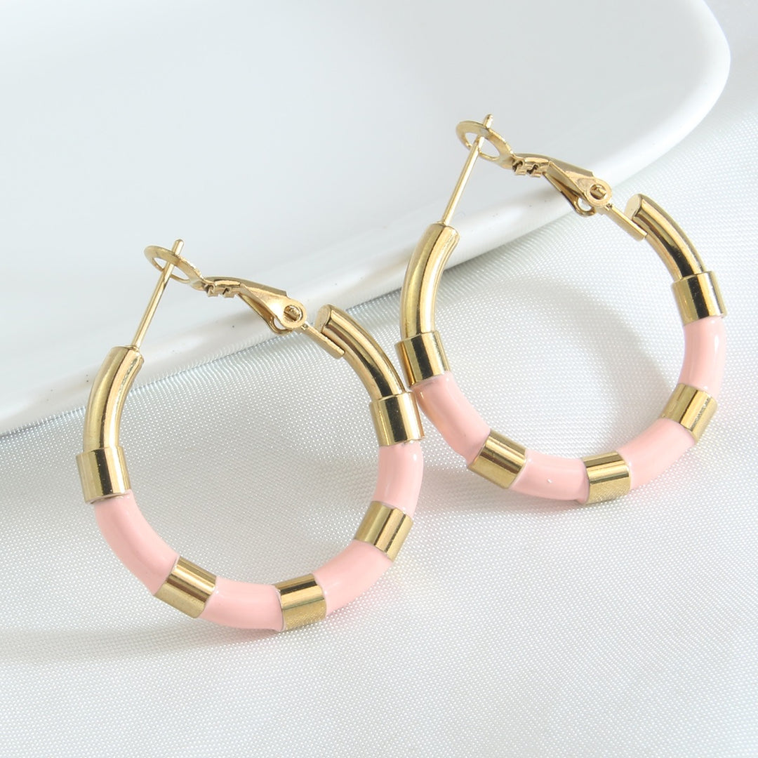 Gia Geometric Waterproof Pink Earrings