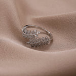 Load image into Gallery viewer, Autumn Leaves Silver Zircon Adjustable Ring
