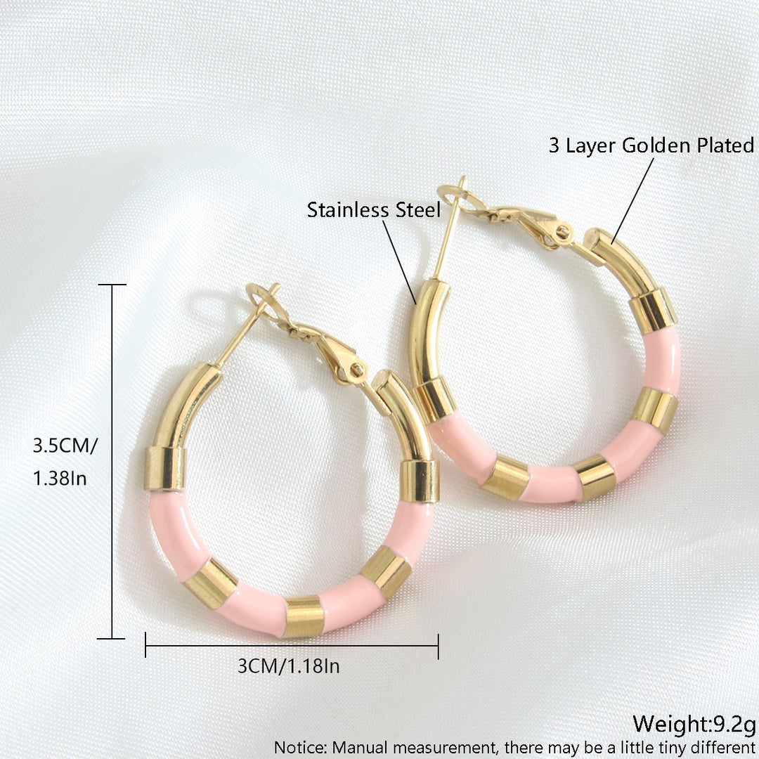 Gia Geometric Waterproof Pink Earrings