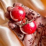 Load image into Gallery viewer, Red Luxury Pearl Ball Earrings
