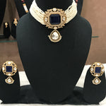 Load image into Gallery viewer, Jeevika Mossionite Kundan Jewellery Set
