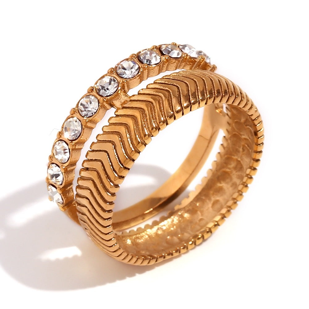 Adah 18k Gold Plated Waterproof Vintage Ring