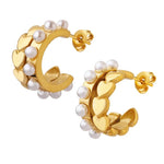 Load image into Gallery viewer, Gold pearl Waterproof Earrings
