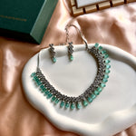Load image into Gallery viewer, Green pearl Jewellery set
