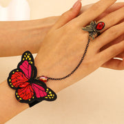 Vintage Style Hand Bracelet & Adjustable Ring Accessory