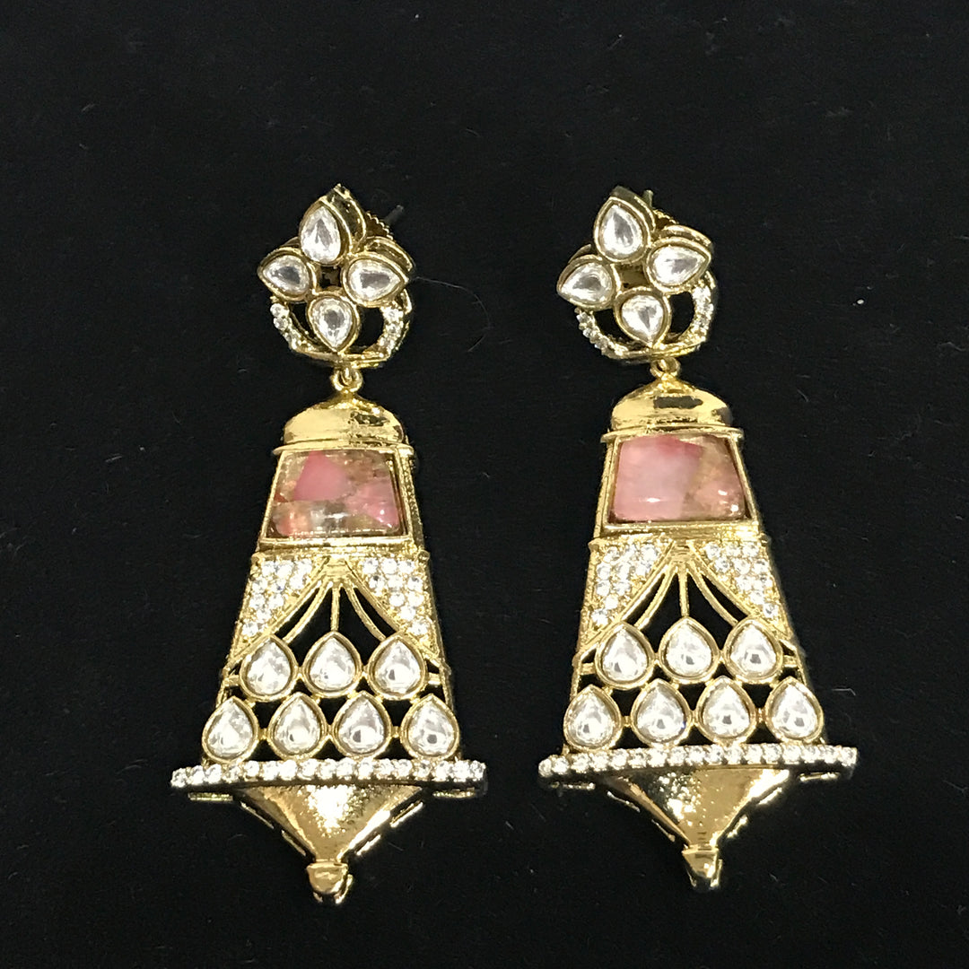 Kia Kundan Pink Earrings