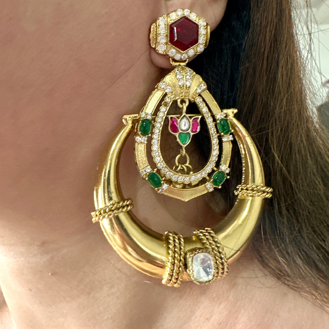 Adhvika Royal kundan Jhumka