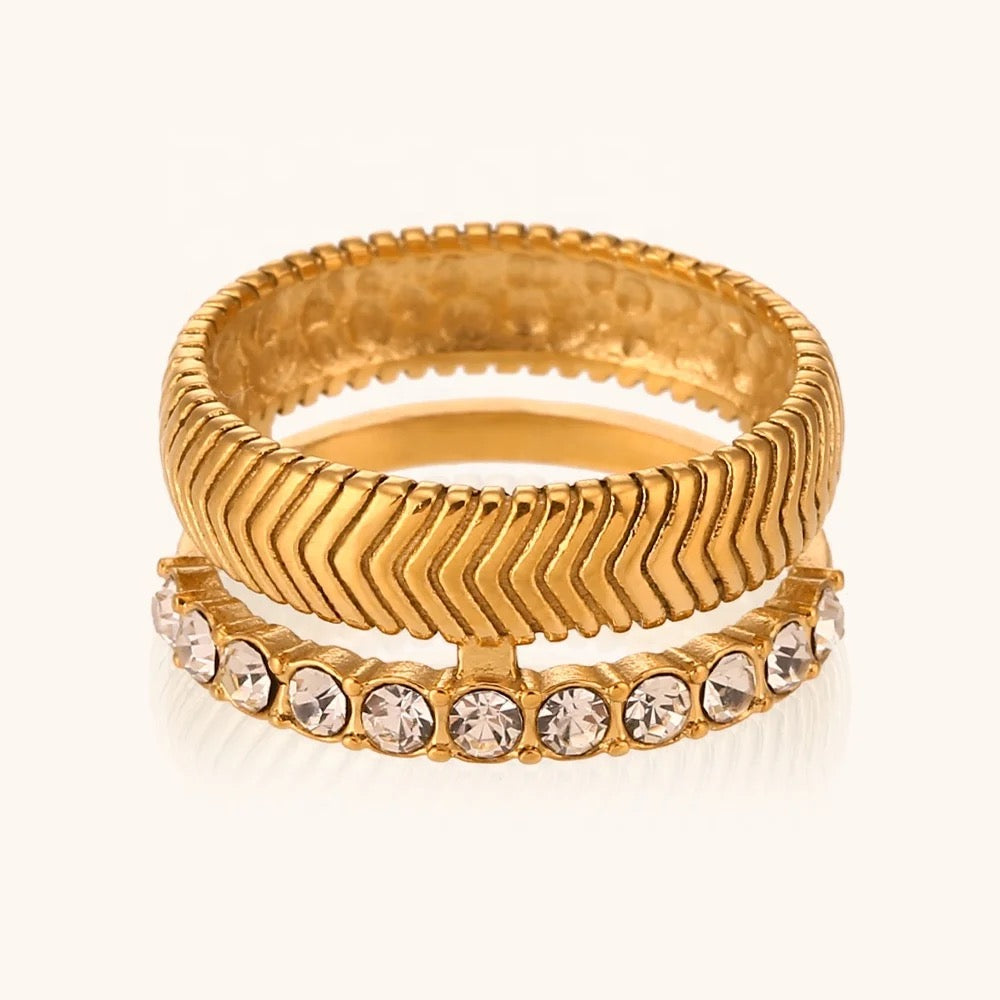 Adah 18k Gold Plated Waterproof Vintage Ring