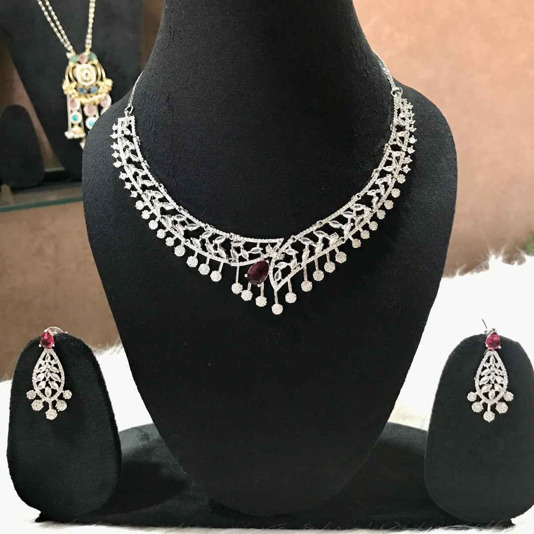 Nivita Red Ad Jewellery Set