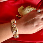 Load image into Gallery viewer, Mehar Polki Piroyee Gajra Bracelet
