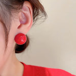 Load image into Gallery viewer, Ravishing Red Big Pearl Earrings
