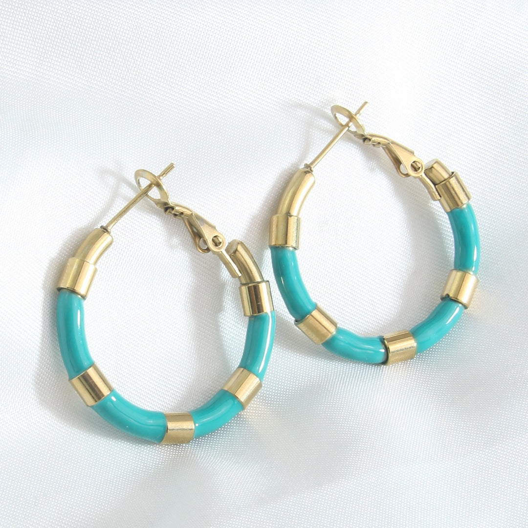 Gia Geometric Waterproof Turquoise Earrings