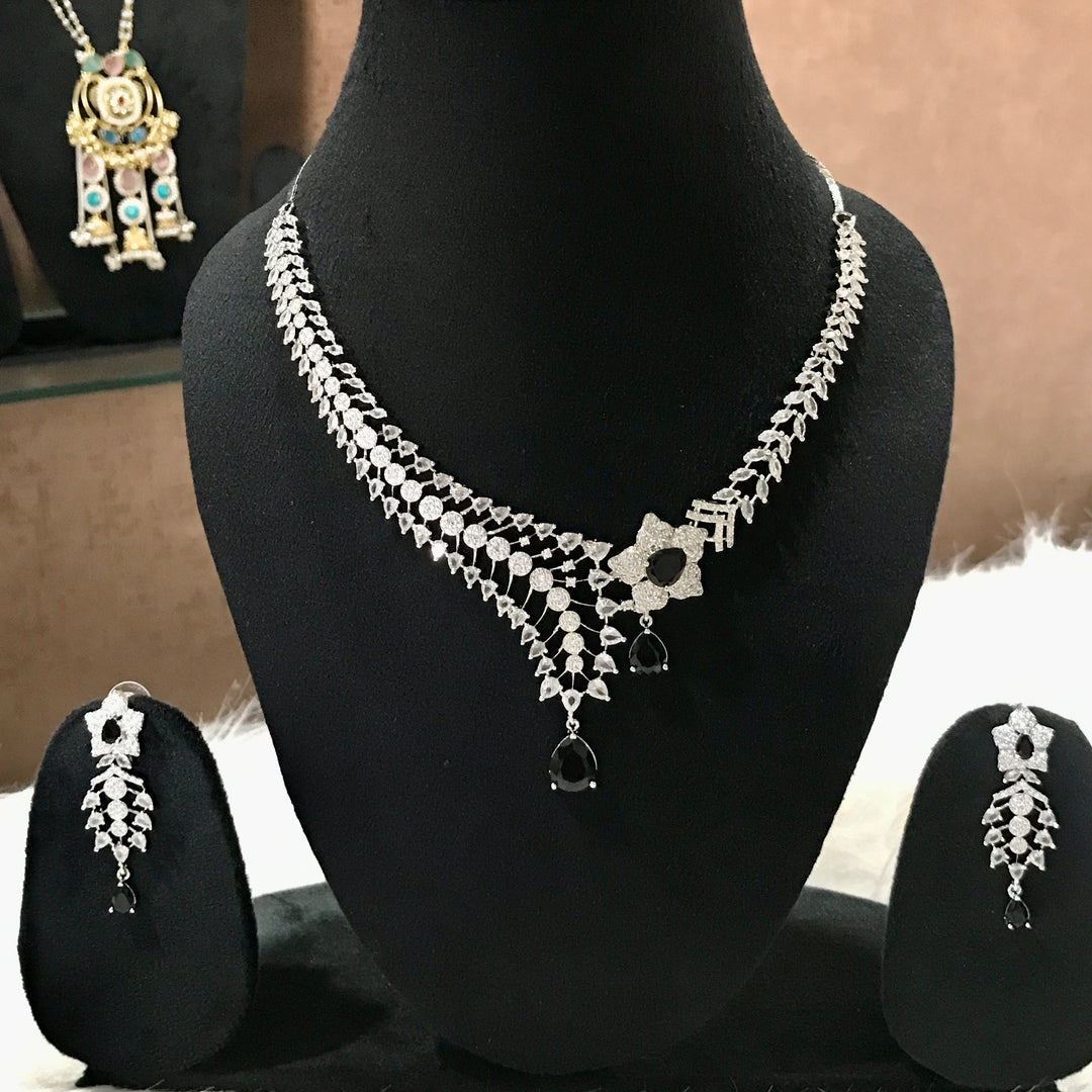 Advika Black Ad Jewellery Set