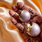 Load image into Gallery viewer, Lavender Luxury Pearl Ball Earrings
