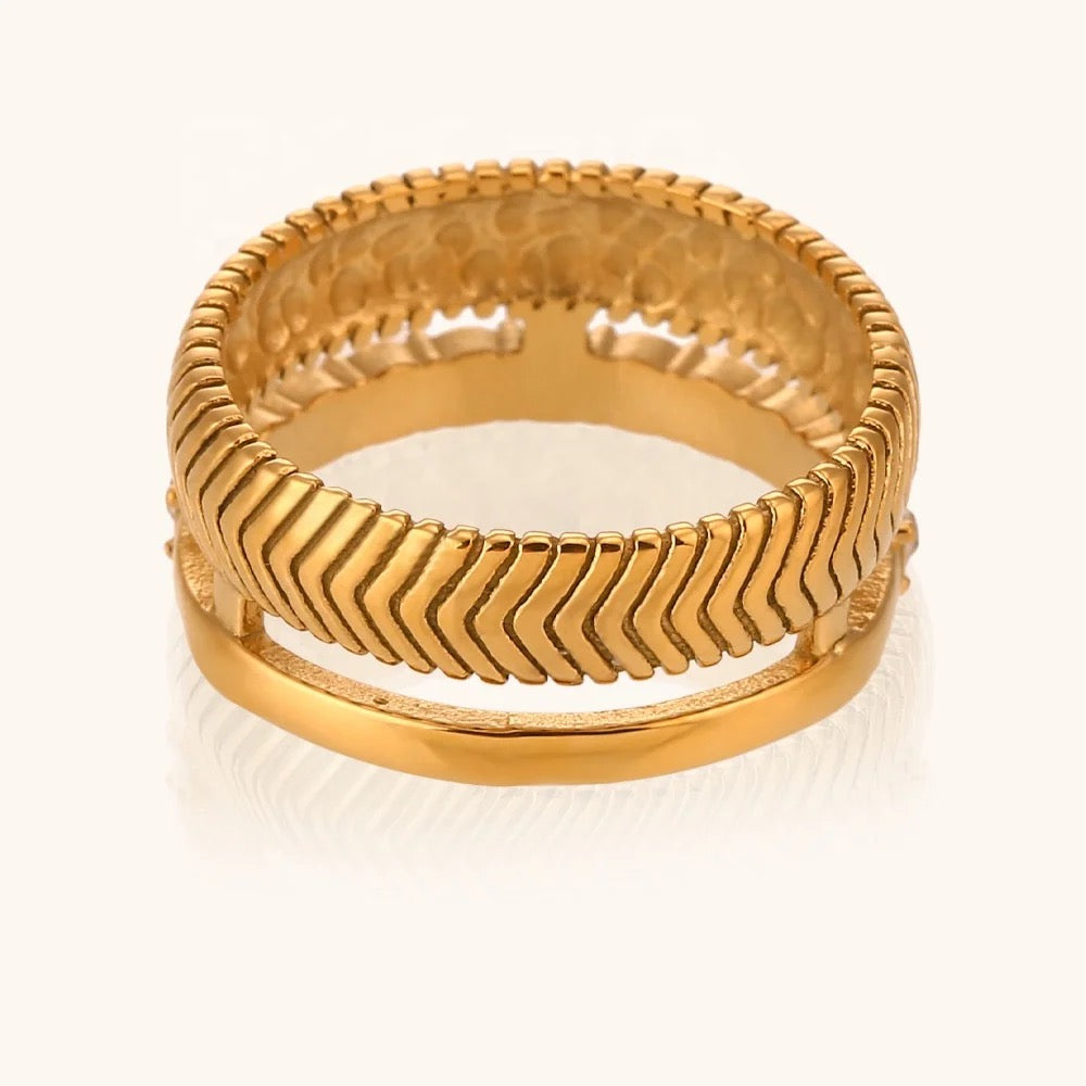 Adah 18k Gold Plated Waterproof Vintage Ring