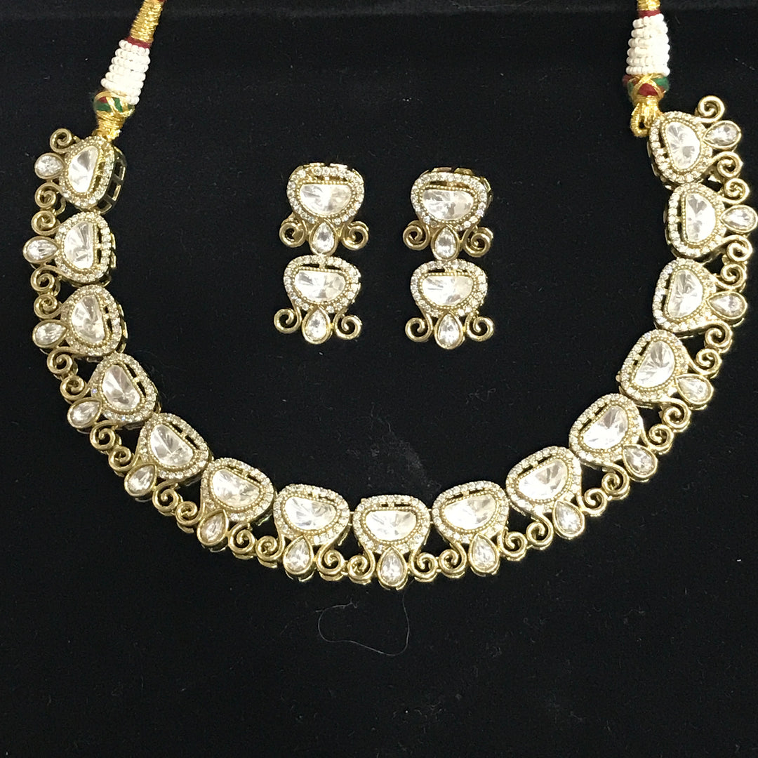 Avika mossionite Polki Set