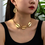 Load image into Gallery viewer, Riva Vintage Shell 14k Gold Plated Jewellery Set
