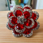 Load image into Gallery viewer, Red Floral Revolving Ad Stone Earrings
