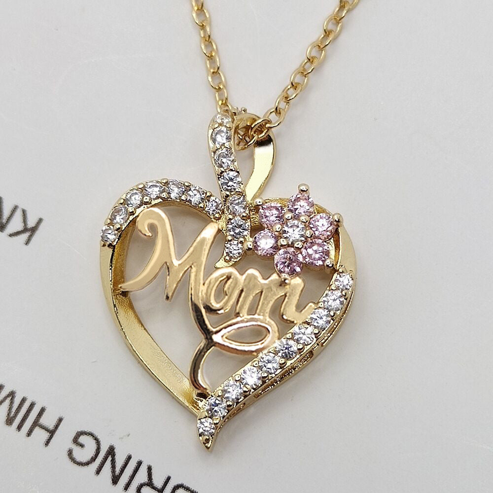 Mom’s Heart Zircon Pendant Chain