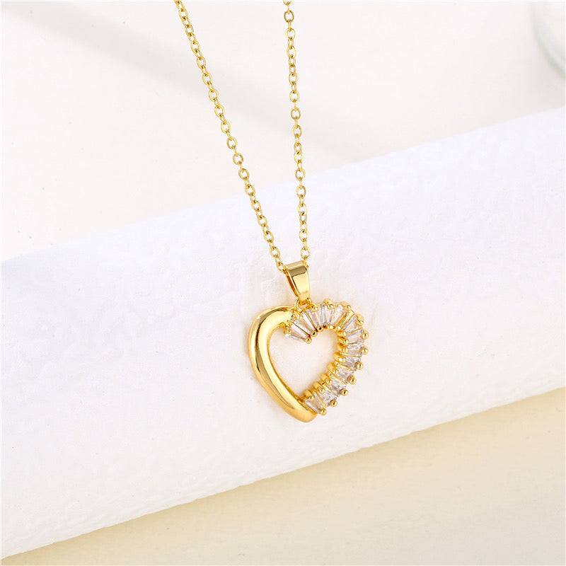 Shanaya Heart Shape Waterproof 18k Gold Plated Zircon Chain