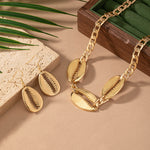 Load image into Gallery viewer, Riva Vintage Shell 14k Gold Plated Jewellery Set
