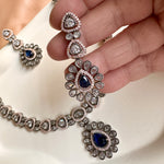 Load image into Gallery viewer, Mia Navy Roseblack Jewellery Set
