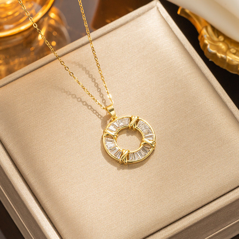 Wamika Waterproof 18k Gold Plated Clear Zircon Chain