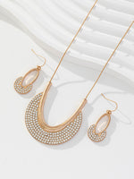 Load image into Gallery viewer, Amelia Retro Matte Gold Finish Jewellery Set
