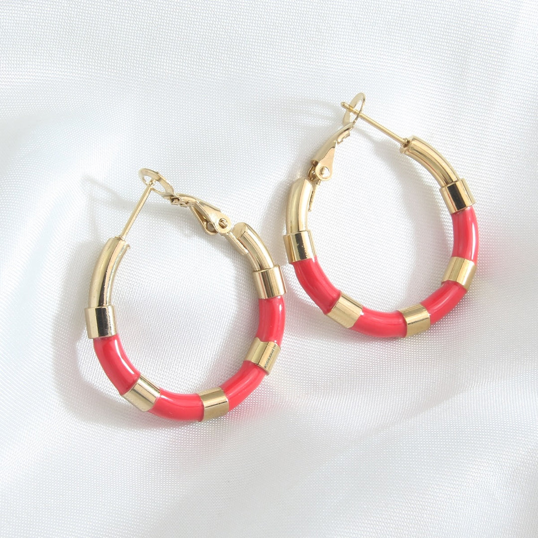 Gia Geometric Waterproof Red Earrings